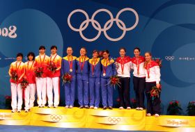 Olga Kharlan, Galina Pundik, Olga Zhovnir and Yelena Khomrovaya