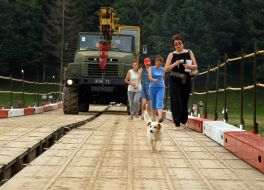 People passed across bridge