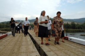 People passed across bridge
