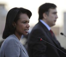 Mikhail Saakashvili and Condoleezza Rice