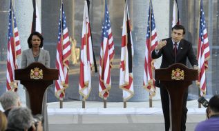 Mikhail Saakashvili and Condoleezza Rice