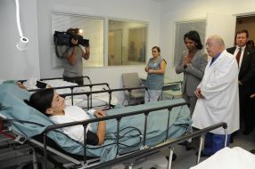 Condoleezza Rice in one of hospitals of Tbilisi