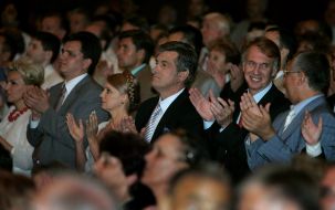 Vasiliy Vovkun, Vladimir Ogryzko, Viktor Yushchenko, Yuliya Timoshenko, Yuriy Pavlenko and Raisa Bogatyreva