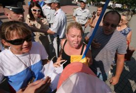 Collision between the activists of prorossiyskiye organizations and Ukrainian nationalists