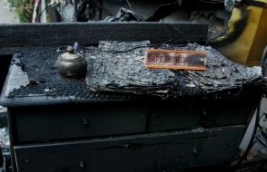 Сгоревшая летняя веранда кафе «Блинофф»