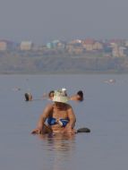 A woman takes baths of muds