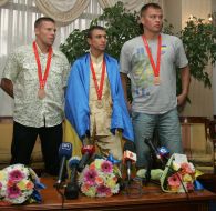 Денис Юрченко, Василий Ломаченко и Вячеслав Глазков