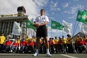 Учасники марафону Київ-Варшава на підтримку Євро-2012