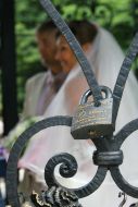 Newly-weds in the arbour of falling in love