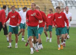 Byelorussia National football team training in Lvov