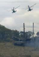 Helicopter MI-24 and tank Т-64BМ