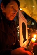 Participant of action of memory of journalist Georgy Gongadze