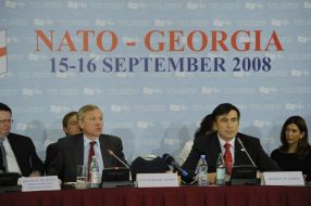 Mikhail Saakashvili and Jaap de Hoop Scheffer