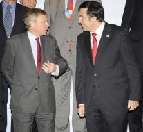 Mikhail Saakashvili and Jaap de Hoop Scheffer