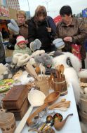 Wares of folk skilled craftsmen on a fair