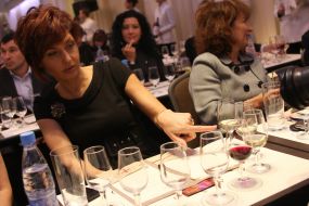 Visitor on wine sampling