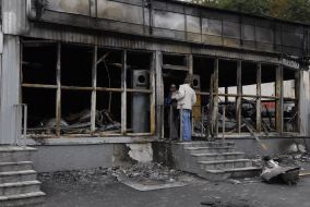 Сгоревший мотосалон Yamaha