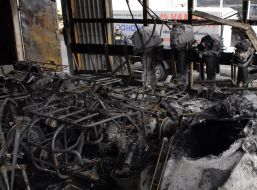 Обгоревшая мототехника