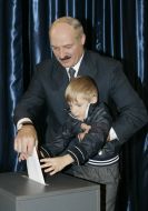 Aleksandr Lukashenko with the son Nikolay