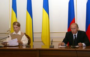 Yuliya Timoshenko and Vladimir Putin