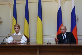 Юлия Тимошенко и Владимир Путин