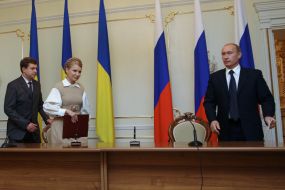 Юлия Тимошенко и Владимир Путин