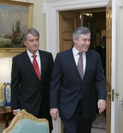 Viktor Yushchenko and Gordon Brown