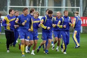 Ukrainian soccer team players