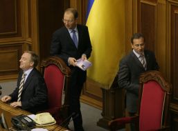 Aleksandr Lavrinovich, Arseniy Yatsenyuk and Nikolay Tomenko