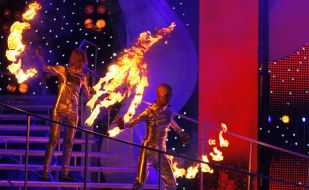 Participants of fiery show