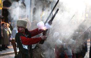 Cossacks shoot from guns