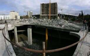 Building «Troitskiy center» after dismantling