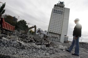 Building «Troitskiy center» after dismantling