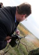 Firing from the machine gun of Kalashnikov
