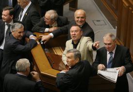 Locking of tribune and presidium of parliament