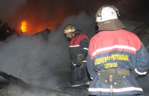 Пожар на фабрике в Харькове