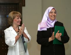 Yekaterina Yushchenko and Safa Mukhammad Nadzhy Al-Kaddafi