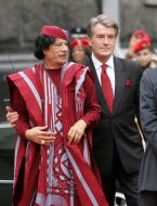 Viktor Yushchenko and Muammar al-Gaddafi