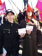 Participants of mass-meeting, devoted to 91th anniversary оf October socialistic revolution