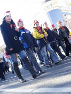 Participants of mass-meeting, devoted to 91th anniversary оf October socialistic revolution