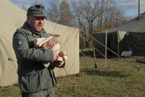 Participant of reconstruction of fights