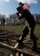 Participant of reconstruction of fights