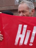 Mass meeting to the anniversary of October revolution in Chernovty