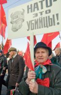 Mass meeting to the anniversary of October revolution in Zaporozhia