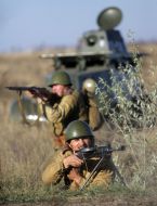 Participants of reconstruction of fights