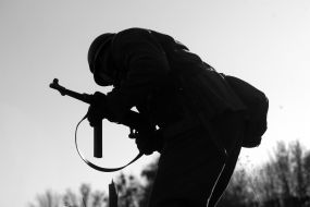 Participant of reconstruction of fights