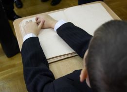 Schoolboy of the general special boarding-school for blind children