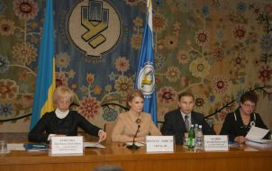 Lyudmila Denisova, Yuliya Timoshenko and Grigoriy Osovyi