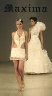 Models demonstrate wedding-dresses