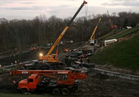 Building of the Memorial sign ”Candle of memory”